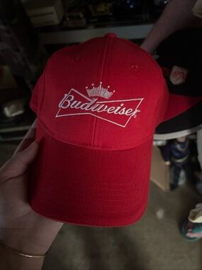 Budweiser Red Cap with White Embroidered Logo